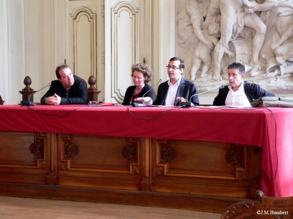 De gauche à droite : Eric Algrain, Alexandra Cordebard, Rémi Féraud, Michel Gomez