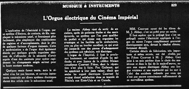 Revue Musique et instruments, 10 juillet 1927