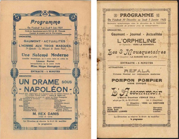 Barbès-Palace, 3-9 juin 1921 et 30 décembre 1921-5 janvier 1922